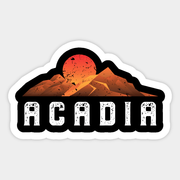 Vintage Acadia Retro National Park Sticker by Bluebird Moon